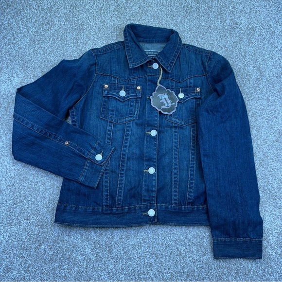 iris Jackets & Blazers - NEW Iris Dark Blue Jean Jacket Womens size 3XL